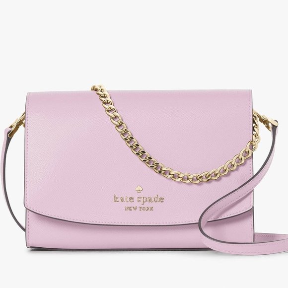 New Kate Spade Carson Saffiano Leather Convertible Crossbody bag Quartz Pink - Picture 1 of 5